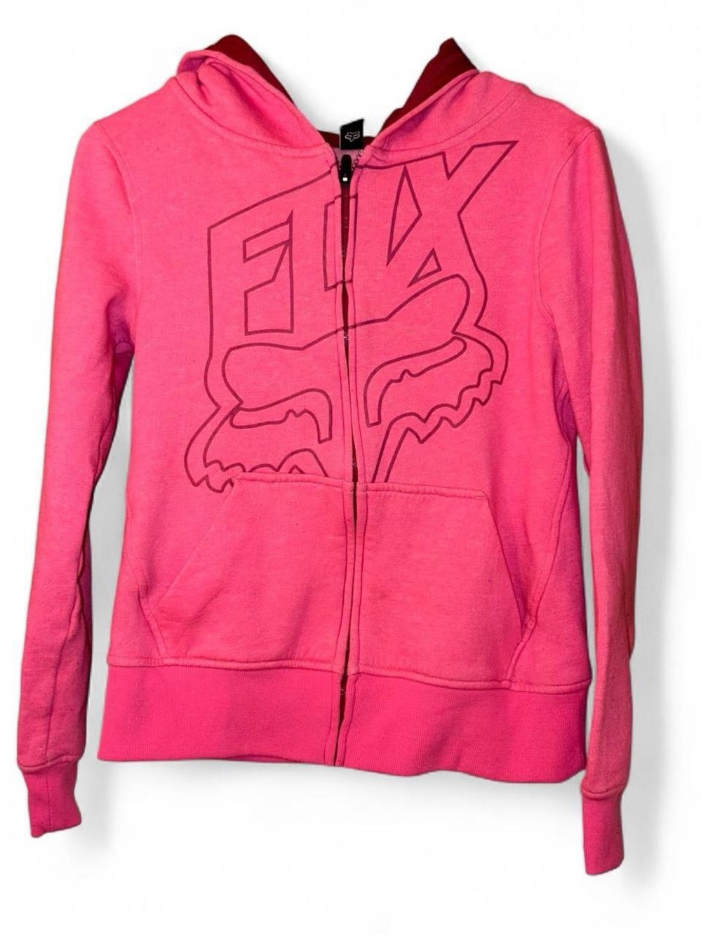Fox Pink Full-Zip Hoodie with Logo